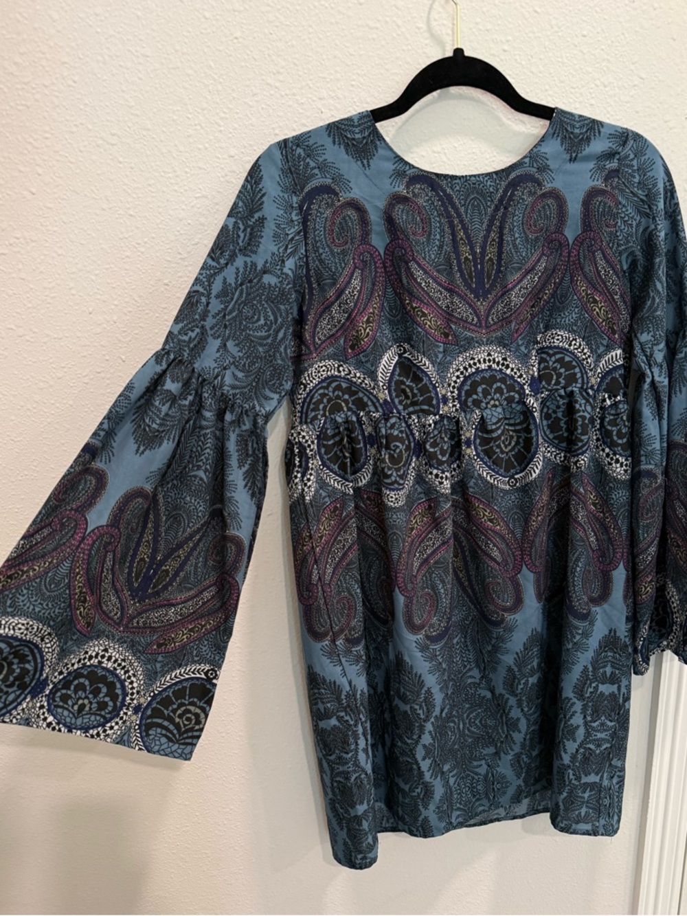 Earthbound Paisley Bell Sleeve Dress
